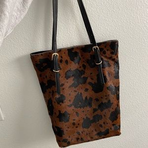 Cow hide tote bag